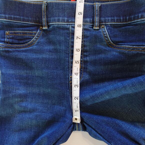 Spanx Jeans Womens XS Blue Dark Wash Bootcut Pull On Stretch Shaping Denim - Picture 5 of 8